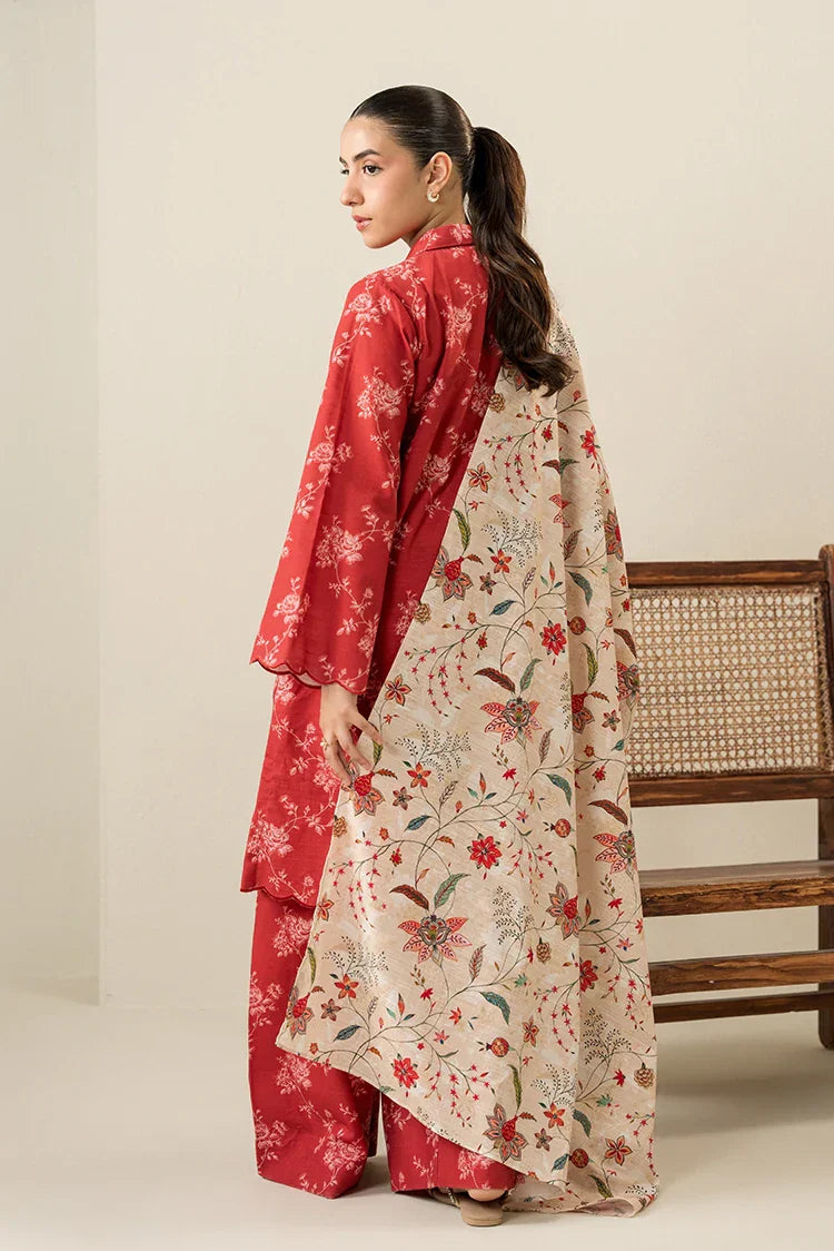 Picture of Cross Stitch - Daily Khaddar Edit - 3 Piece - Ochre Silk - Available at Raja Sahib