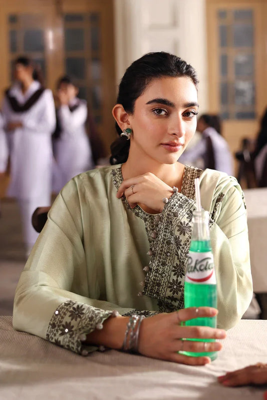 Picture of Cross Stitch - Unstitched Winter Collection - Basil Hues - Available at Raja Sahib