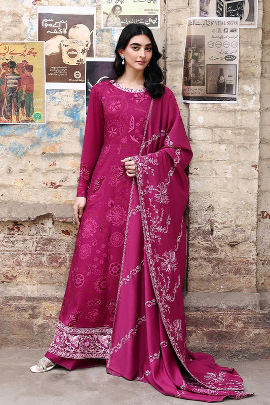 Picture of Cross Stitch - Unstitched Winter Collection - Fuchsia Thread - Available at Raja Sahib