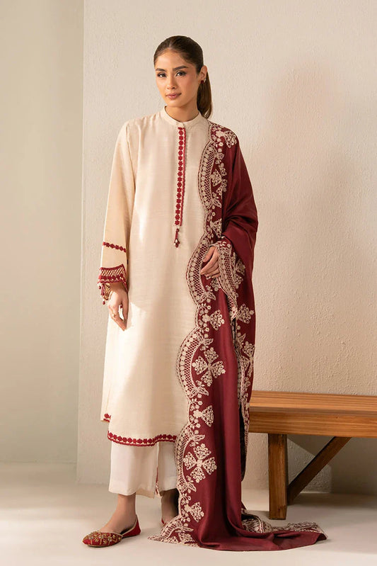 Cross Stitch - Exclusive Pret - Crimson Blush - 2 Piece - Shirt & Dupatta