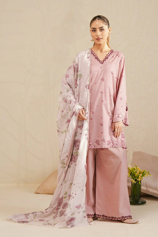 Cross Stitch - Daily Unstitched Lawn - Floral Blush