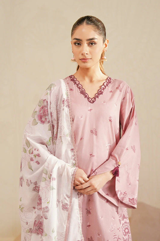 Cross Stitch - Daily Unstitched Lawn - Floral Blush