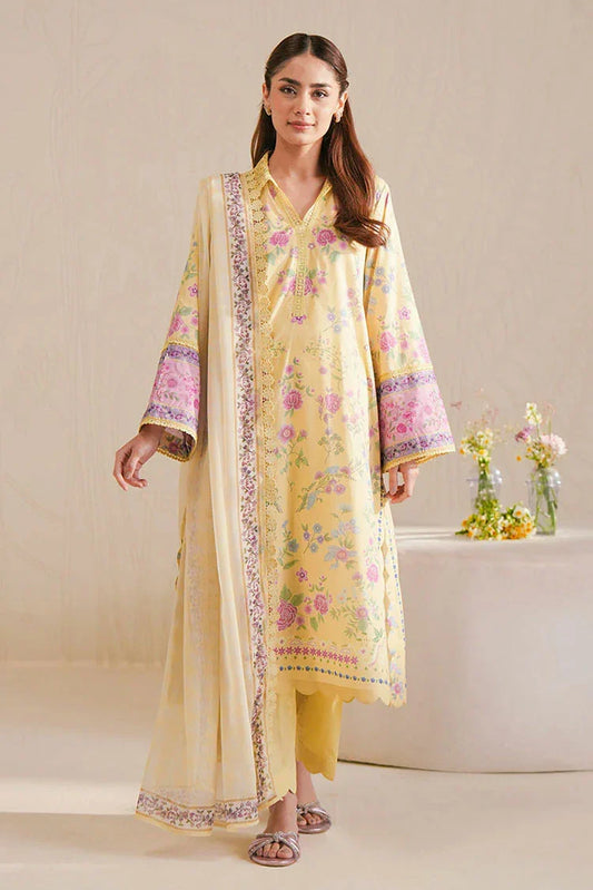 Cross Stitch - Daily Unstitched Lawn - Pastel Bloom