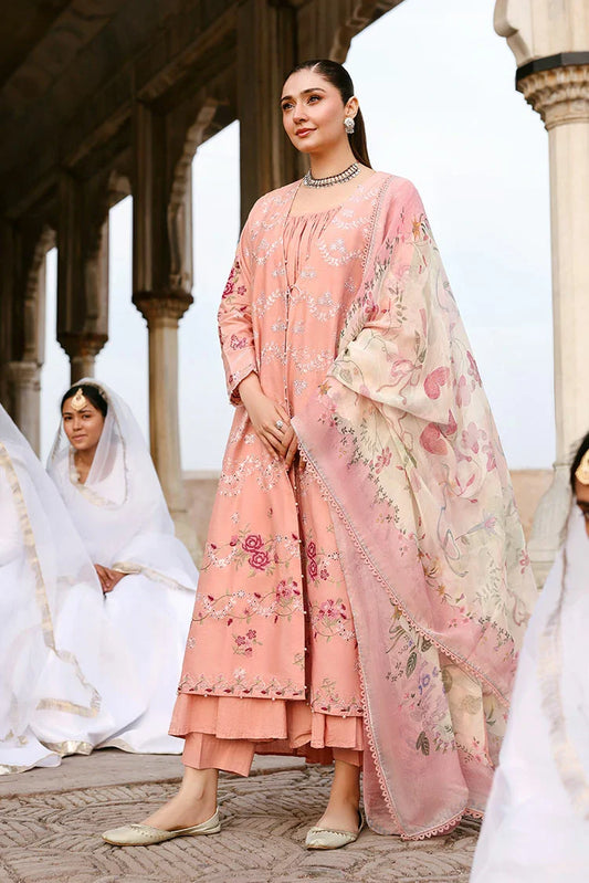 Cross Stitch - Unstitched Premium Eid Lawn - Dusky Rose