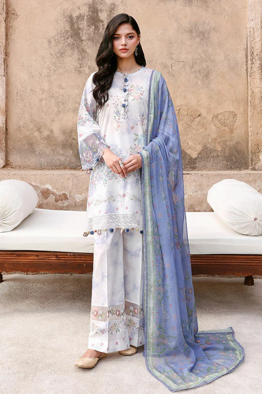 Cross Stitch - Unstitched Premium Eid Lawn - Vintage Petal