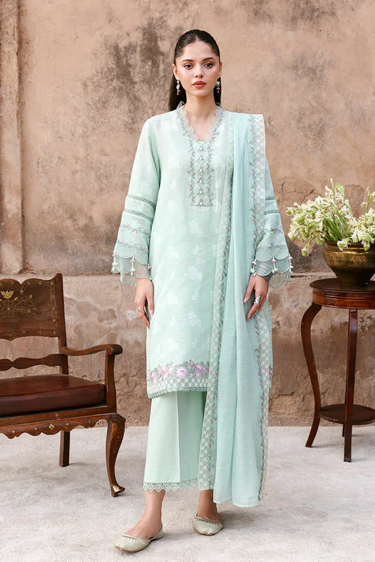 Cross Stitch - Unstitched Premium Eid Lawn - Misty Mint