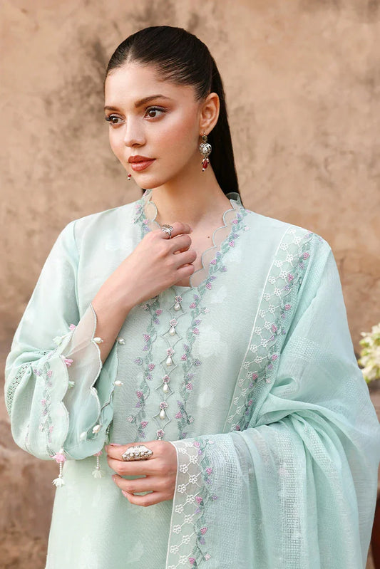 Cross Stitch - Unstitched Premium Eid Lawn - Misty Mint