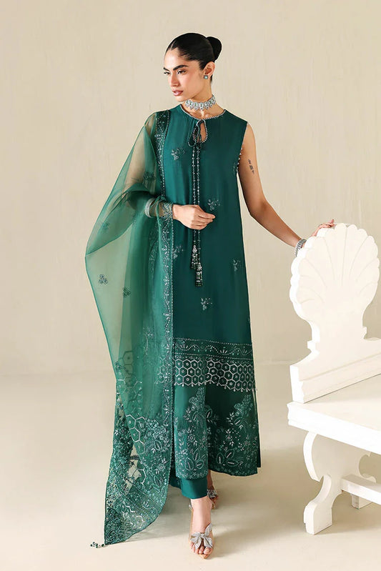 Cross Stitch - Embroidered Chiffon Edit Vol 2 - Emerald Moss