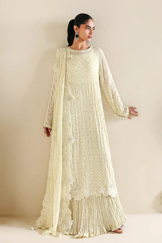 Cross Stitch - Embroidered Chiffon Edit Vol 2 - Ivory Bloom