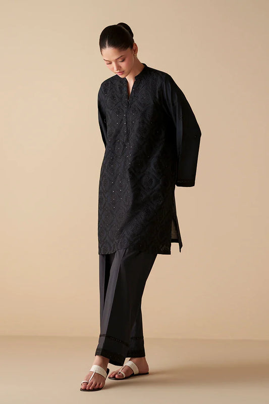 Cross Stitch - Eternal Black Embroidered Cambric Shirt
