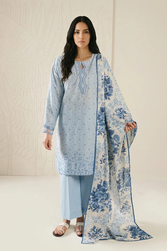 Cross Stitch - Daily Unstitched Printed Lawn Vol 3 - Floral Dream