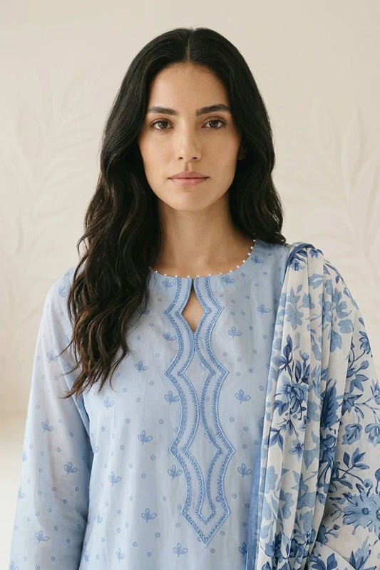 Cross Stitch - Daily Unstitched Printed Lawn Vol 3 - Floral Dream