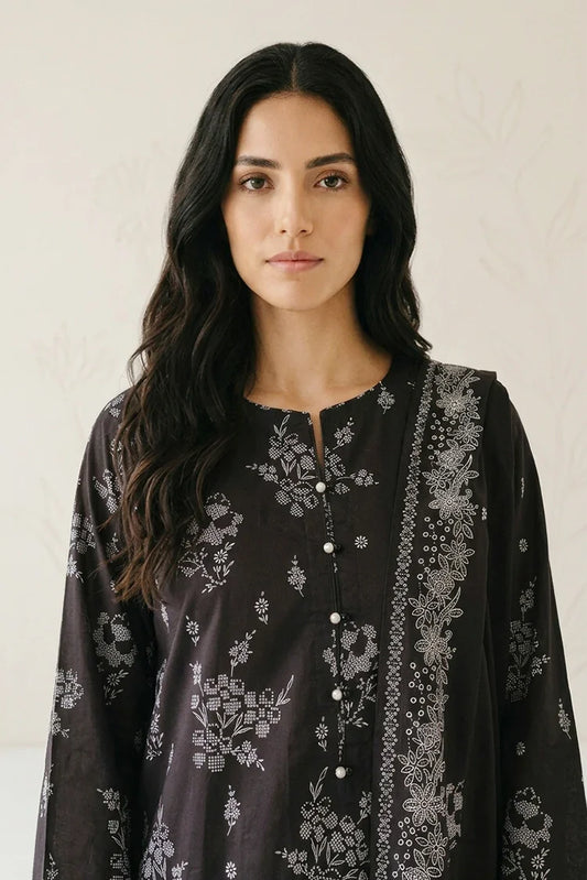 Cross Stitch - Daily Unstitched Printed Lawn Vol 3 - Phantom Black