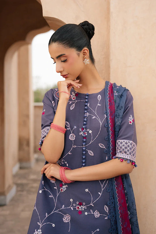 Cross Stitch - Embroidered Lawn Edit Vol 4 - Indigo Dusk