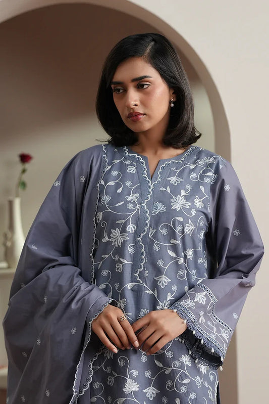 Cross Stitch - Embroidered Lawn Edit Vol 5 - Slate Petals