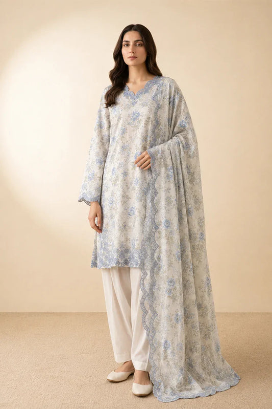 Cross Stitch - Daily Unstitched Printed Lawn Vol 4 - Floral Opulence