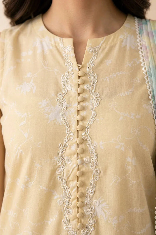 Cross Stitch - Daily Unstitched Printed Lawn Vol 4 - Lemon Blossom