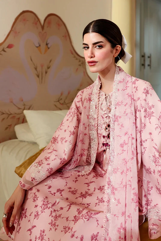 Cross Stitch - Unstitched Premium Lawn Vol 3 - Dusty Pink