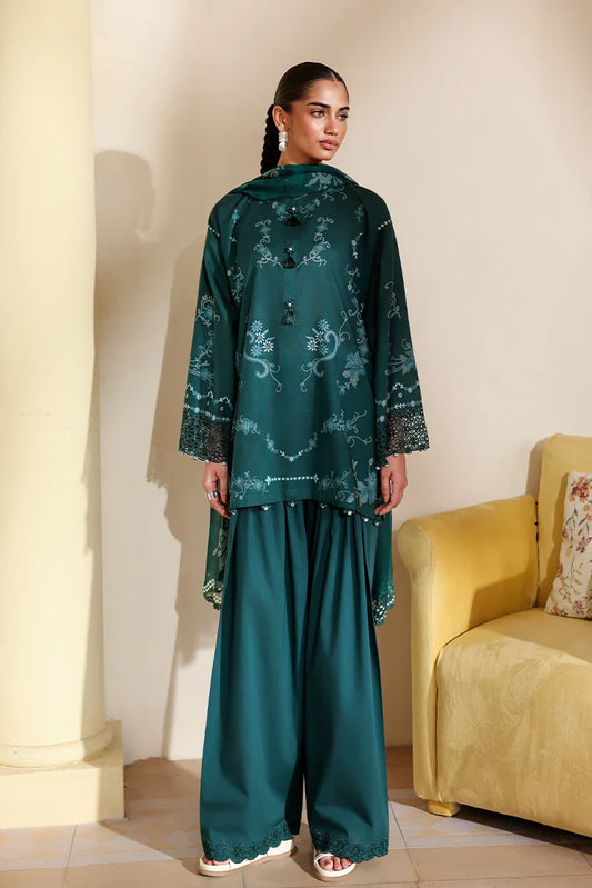 Cross Stitch - Unstitched Premium Lawn Vol 3 - Aqua Luxe