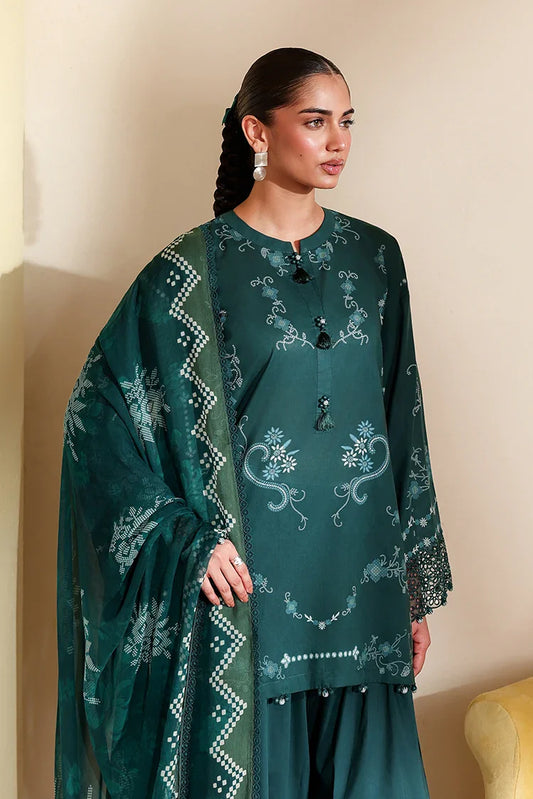 Cross Stitch - Unstitched Premium Lawn Vol 3 - Aqua Luxe