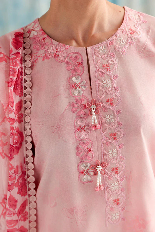 Cross Stitch - Unstitched Premium Lawn Vol 3 - Blush Threads