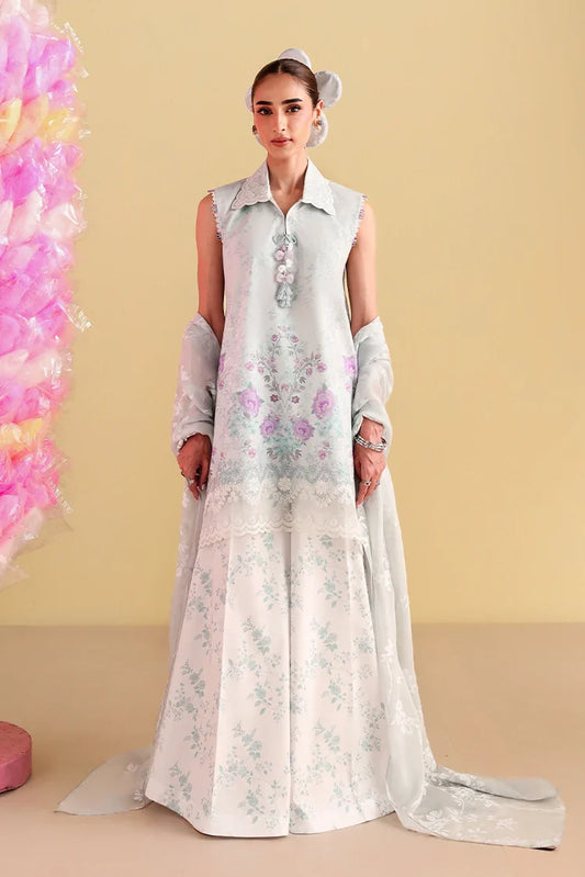 Cross Stitch - Unstitched Premium Lawn Vol 3 - Carnation Grace