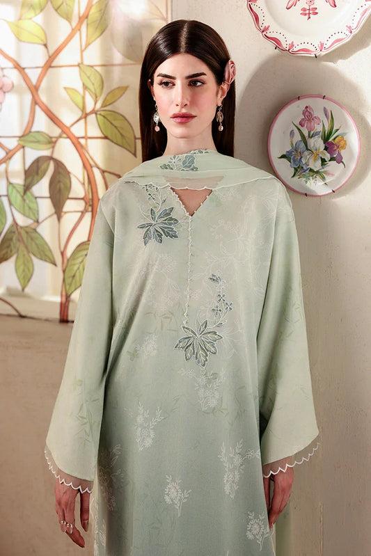 Cross Stitch - Unstitched Premium Lawn Vol 3 - Cloud Green