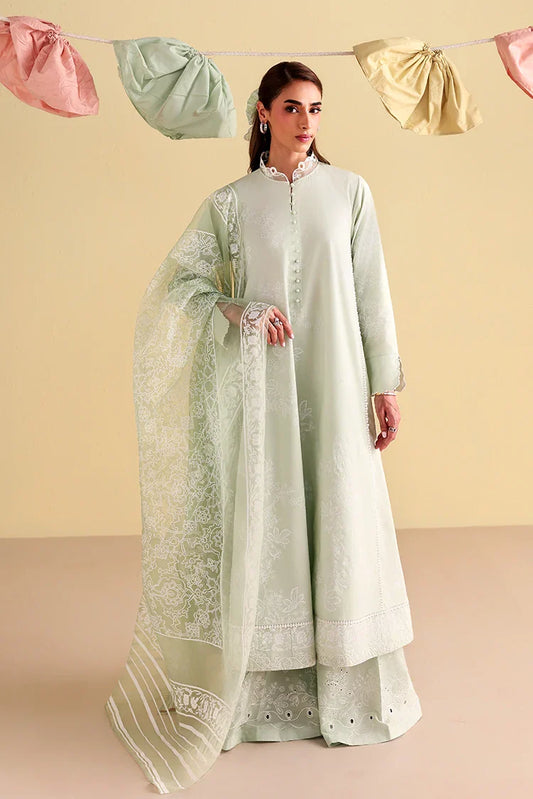 Cross Stitch - Unstitched Premium Lawn Vol 3 - Light Jade