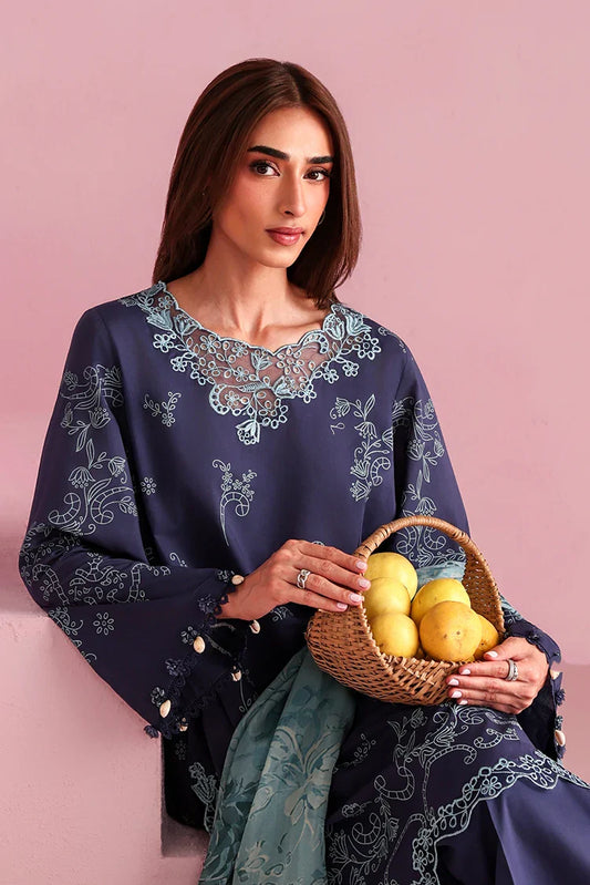 Cross Stitch - Unstitched Premium Lawn Vol 3 - Ocean Drop