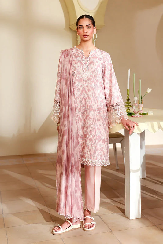 Cross Stitch - Unstitched Premium Lawn Vol 3 - Subtle Rose