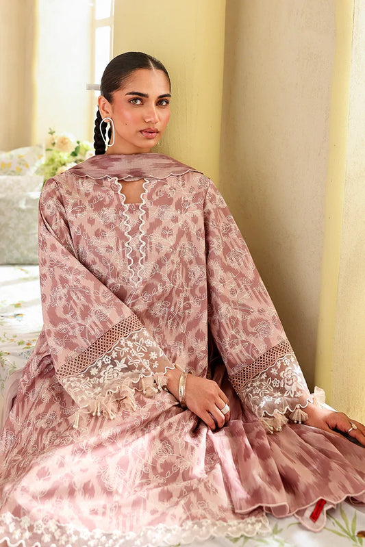 Cross Stitch - Unstitched Premium Lawn Vol 3 - Subtle Rose
