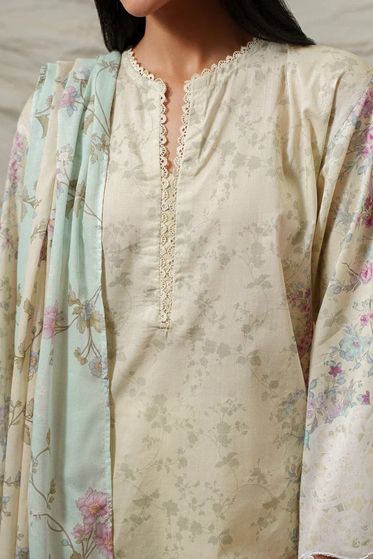 Cross Stitch - Printed Lawn Suit - 3 Piece - Floral Dusk