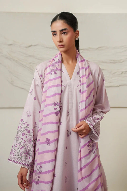 Cross Stitch - Printed Lawn Suit - 3 Piece - Spring Lilac