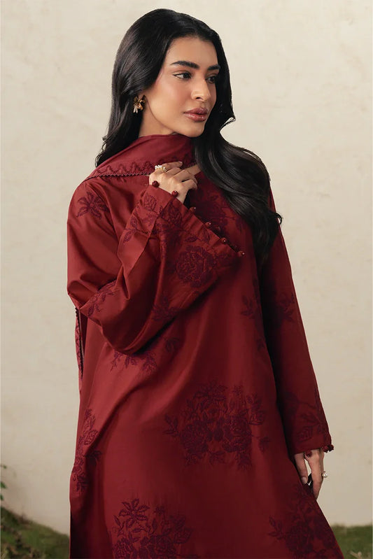 Cross Stitch - The Monsoon Edit - Unstitched - Crimson Bloom
