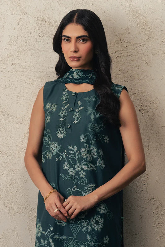 Cross Stitch - The Monsoon Edit - Unstitched - Emerald Teal