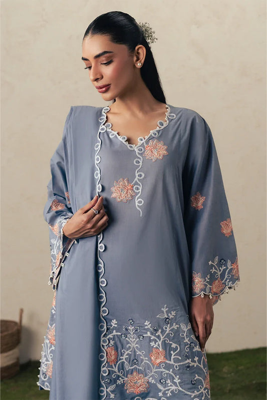 Cross Stitch - The Monsoon Edit - Unstitched - Safron Sky