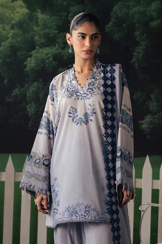 Cross Stitch - The Monsoon Edit - Unstitched - Azure Bloom