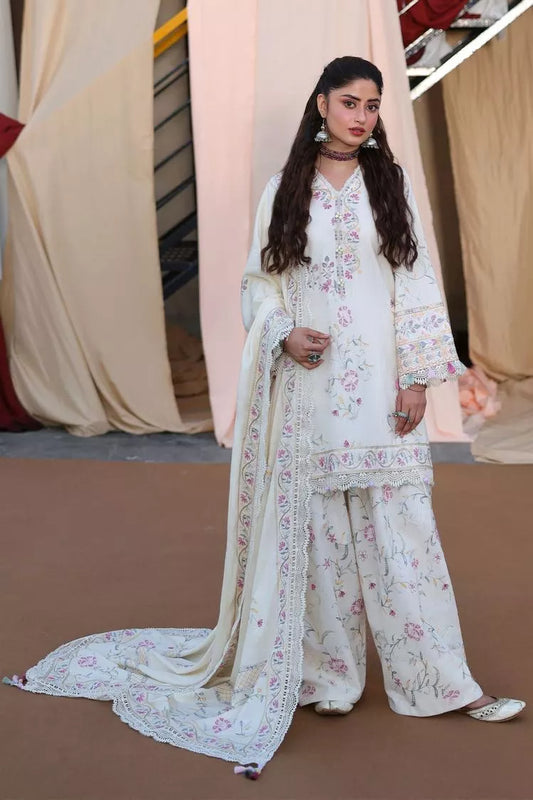 Cross Stitch - Alabaster Bloom Khaddar Embroidered Suit - 3 Piece