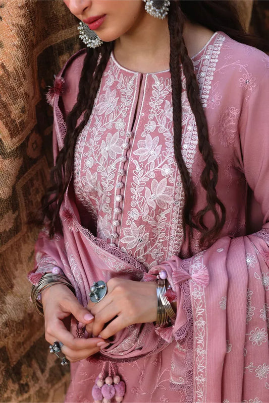Cross Stitch - Rose Melody Linen Embroidered Suit - 3 Piece