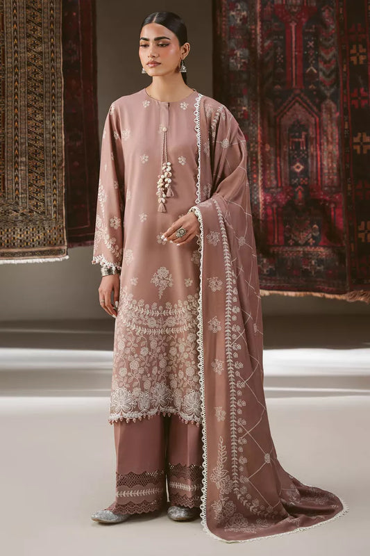 Cross Stitch - Cocoa Musk Linen Embroidered Suit - 3 Piece