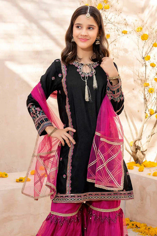 Modest - Meethi Eid - Rawsilk Embroidered 3 Pc Gharara