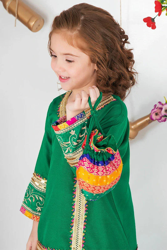 Modest - Girls Green Raw Silk Wedding Dress