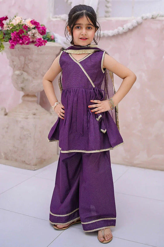 Modest - Embroidered Maysuri Sharara - 3 Piece