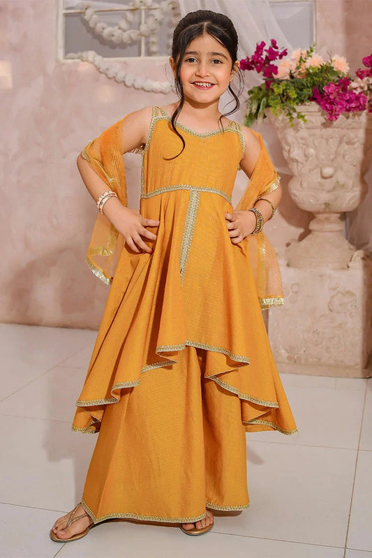 Modest - Girls Embroidered Maysuri Sharara - 3 Piece