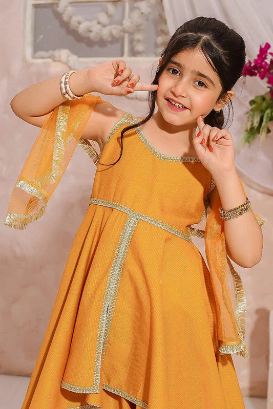 Modest - Girls Embroidered Maysuri Sharara - 3 Piece