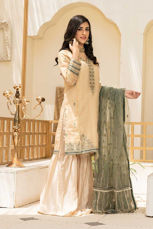 Ellena - 3-PC Stitched Organza Suit
