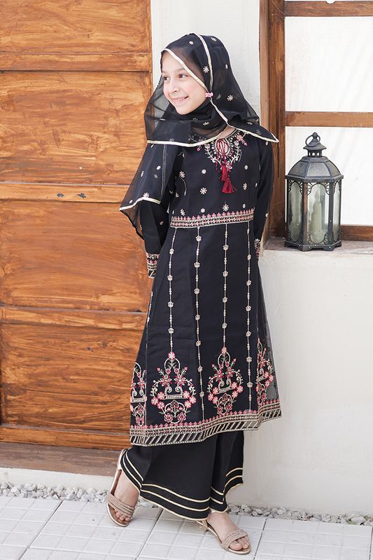 Girlz Eid Edit - Pishwas  Black - 3 Piece