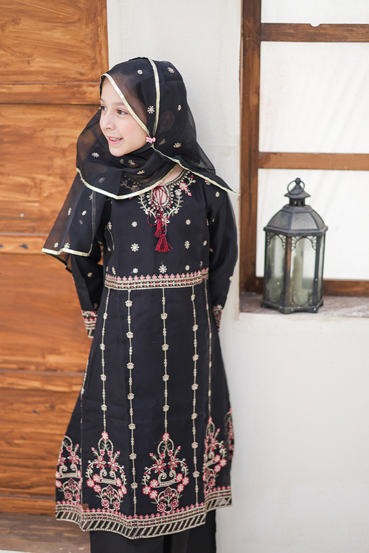 Girlz Eid Edit - Pishwas  Black - 3 Piece