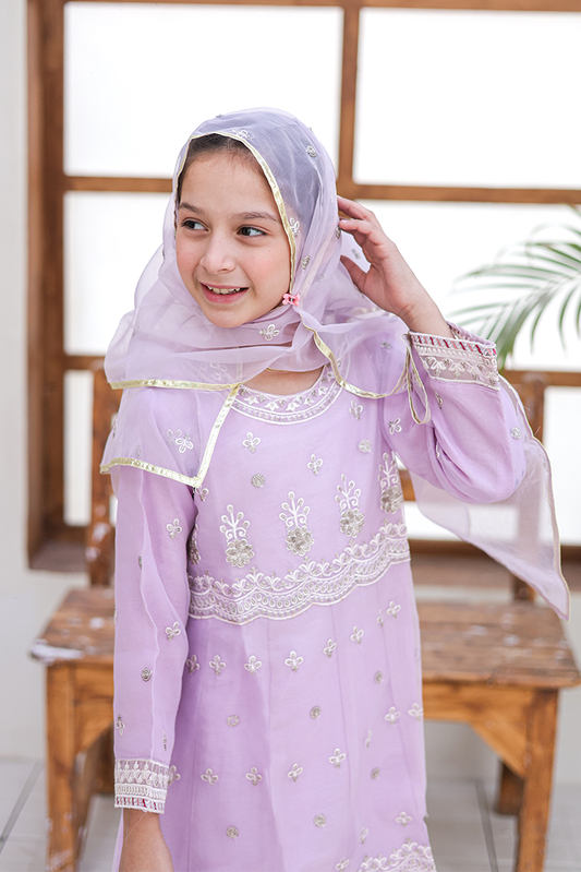 Girlz Eid Edit - Pishwas Lilac- 3 Piece