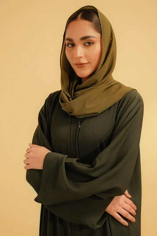 Divinely Crafted - Textured Abaya - Olive